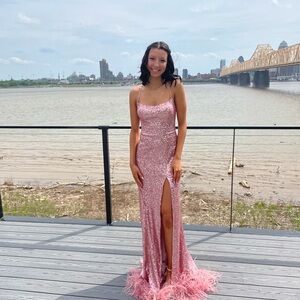 Sherri Hill Pink Sequin Prom Dress